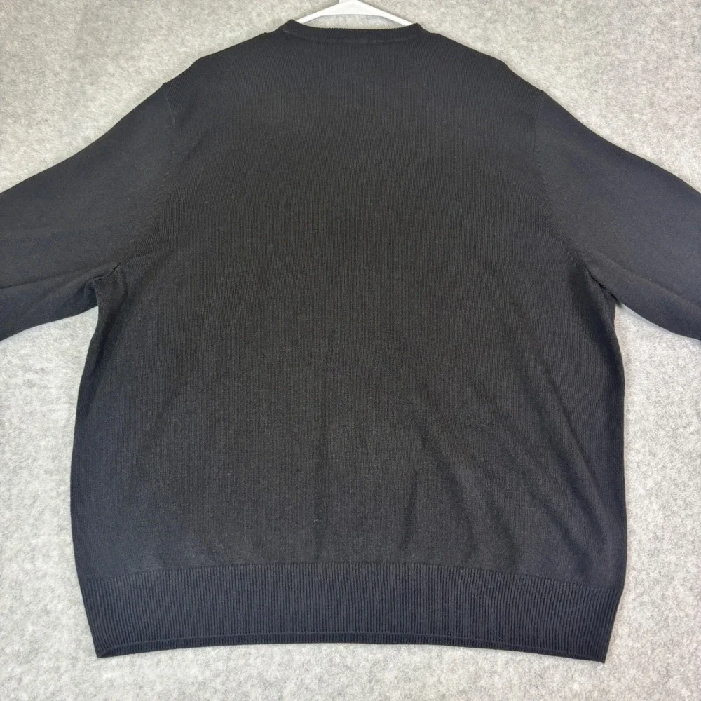 Dockers Mens XXL Argyle Crewneck Sweater Black Grey Acrylic Knit‎ Pullover